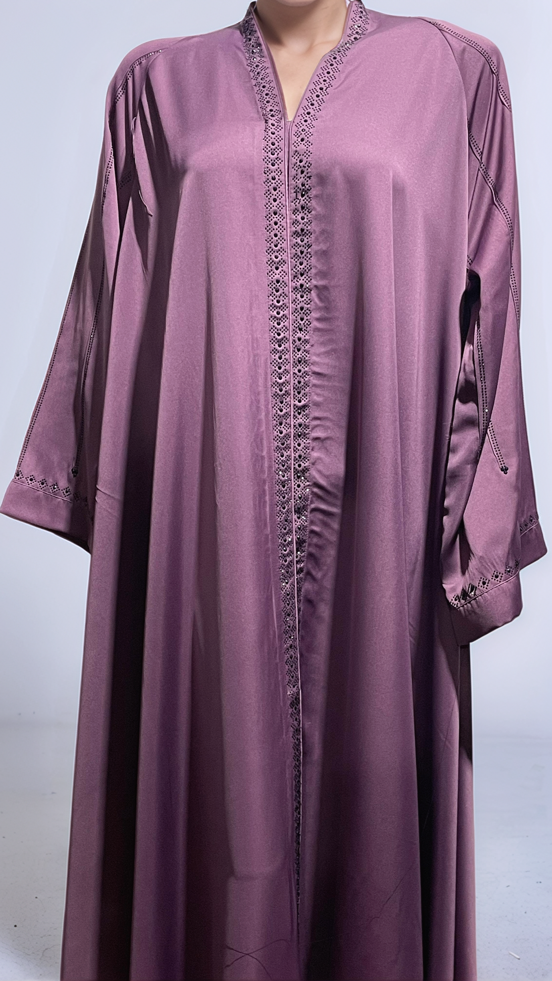 FRONT-OPEN BIG FLARE ONE-PIECE ABAYA