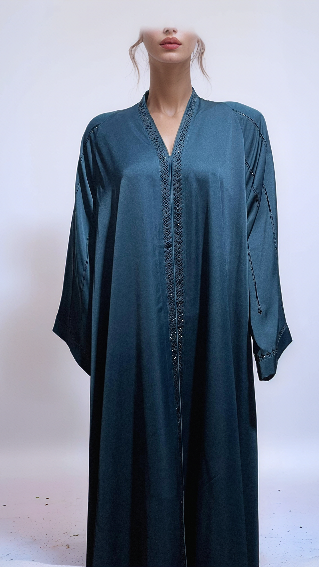 FRONT-OPEN BIG FLARE ONE-PIECE ABAYA