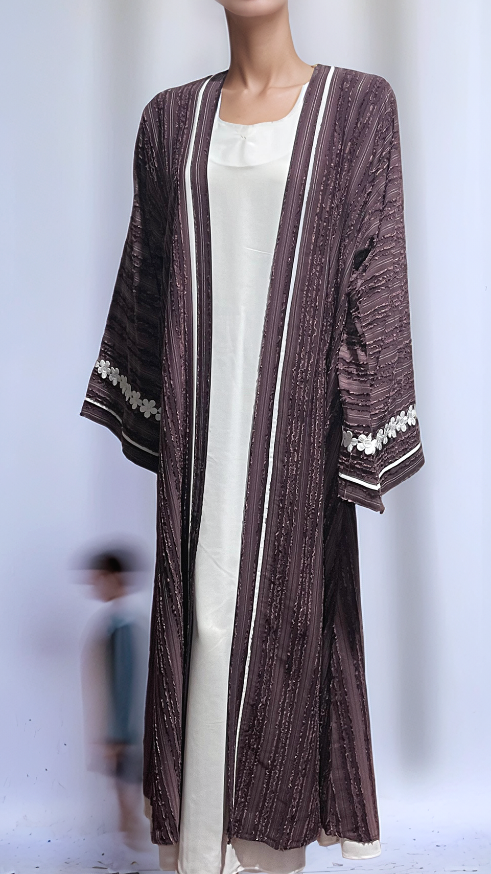 DOUBLE LAYERED BROSHIA ABAYA